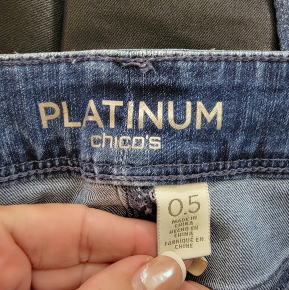 Chico's Platinum Shimmer Jeans - Picture 5 of 8